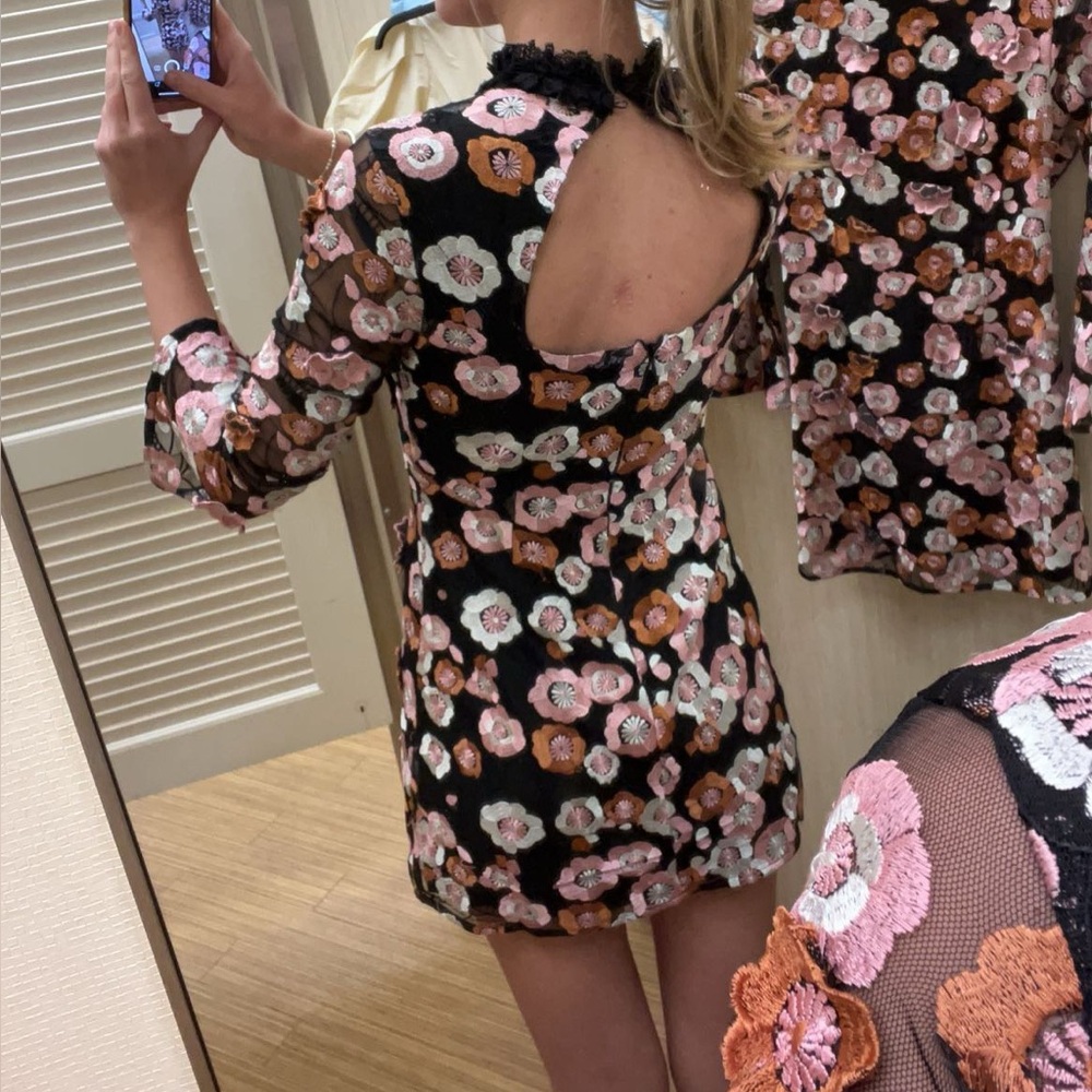 French Connection floral appliqué mini dress - Picture 13 of 13
